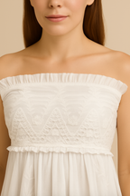 Women’s White Strapless Maxi Dress