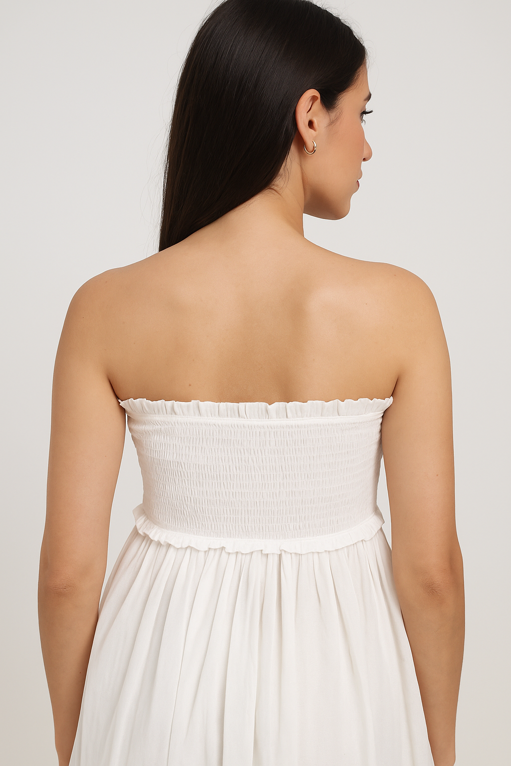 Women’s White Strapless Maxi Dress