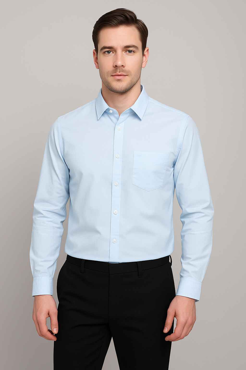 Classic Light Blue Men’s Formal Shirt