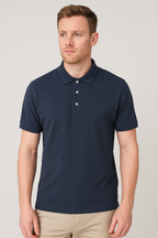 Men’s Navy Blue Cotton Polo T-Shirt