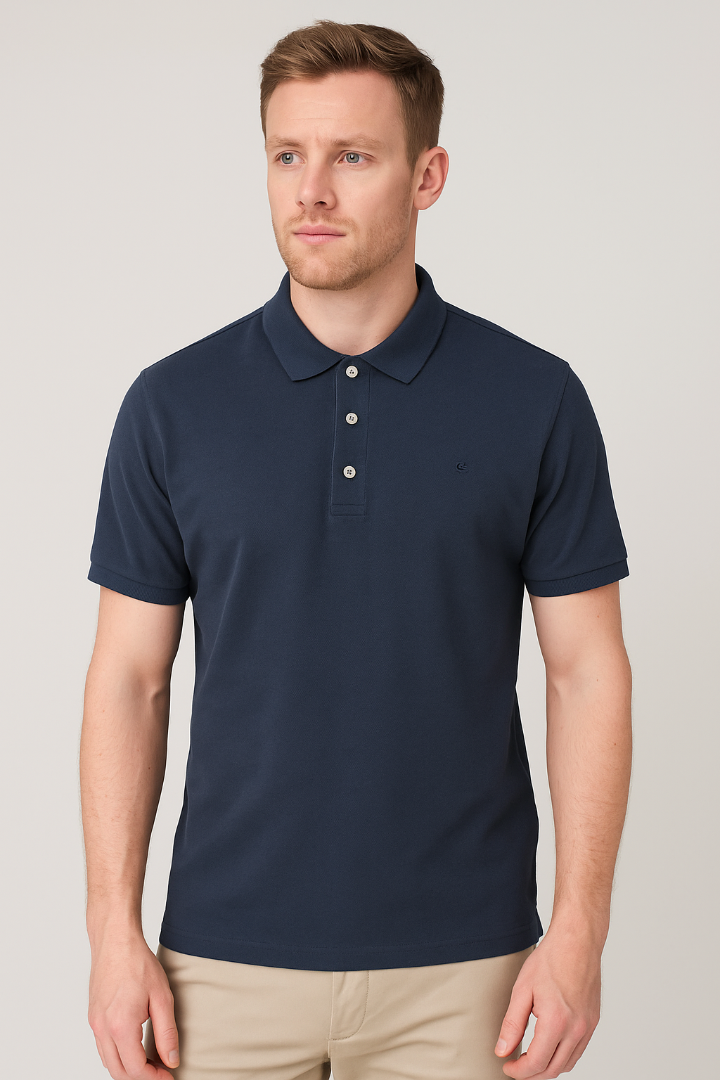 Men’s Navy Blue Cotton Polo T-Shirt