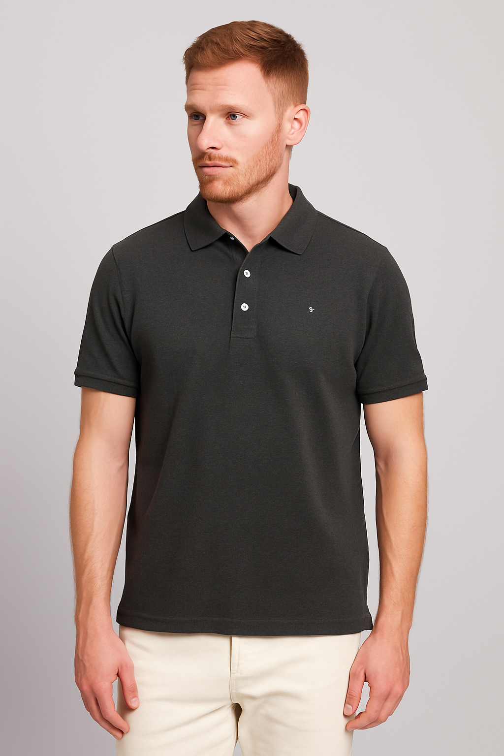 Men’s Black Cotton Polo T-Shirt