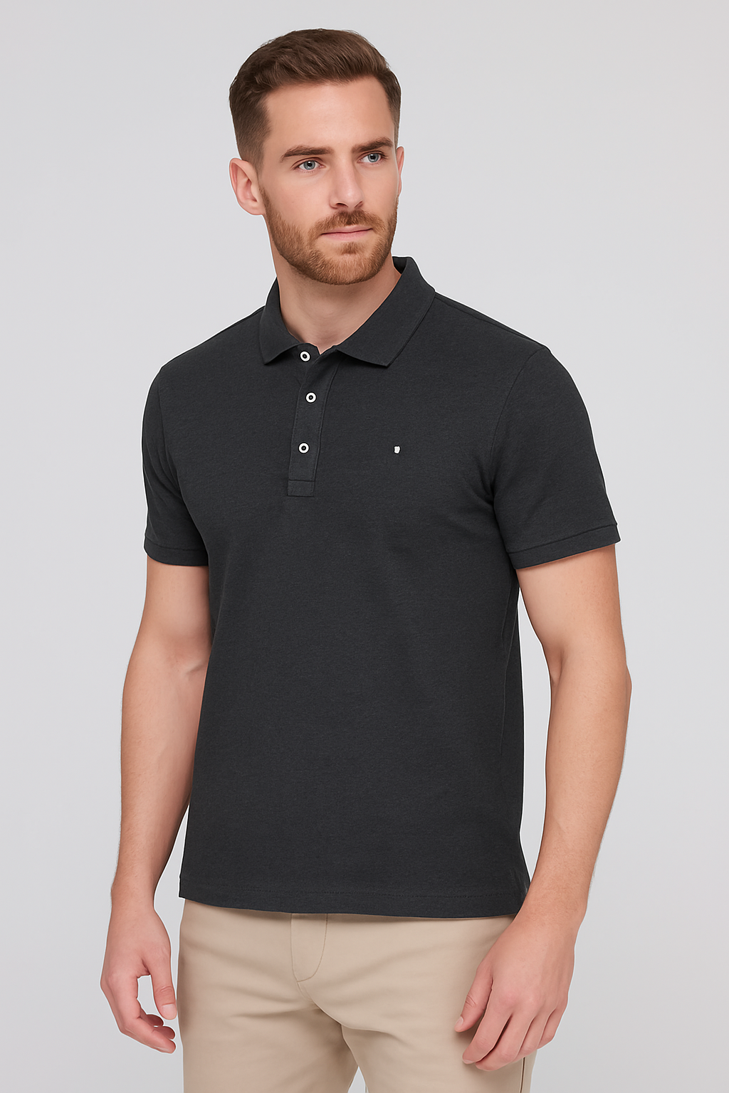 Men’s Black Cotton Polo T-Shirt