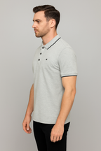 Men’s Grey Cotton Polo T-Shirt