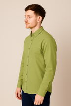Men’s Light Green Poplin 60s Long-Sleeve Shirt