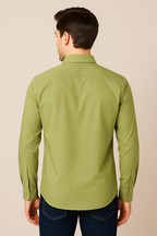 Men’s Light Green Poplin 60s Long-Sleeve Shirt