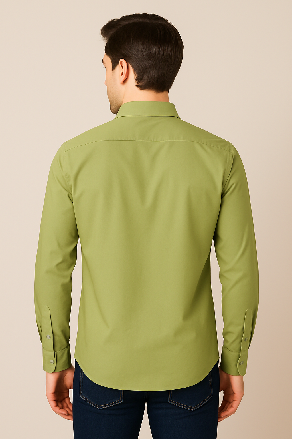 Men’s Light Green Poplin 60s Long-Sleeve Shirt