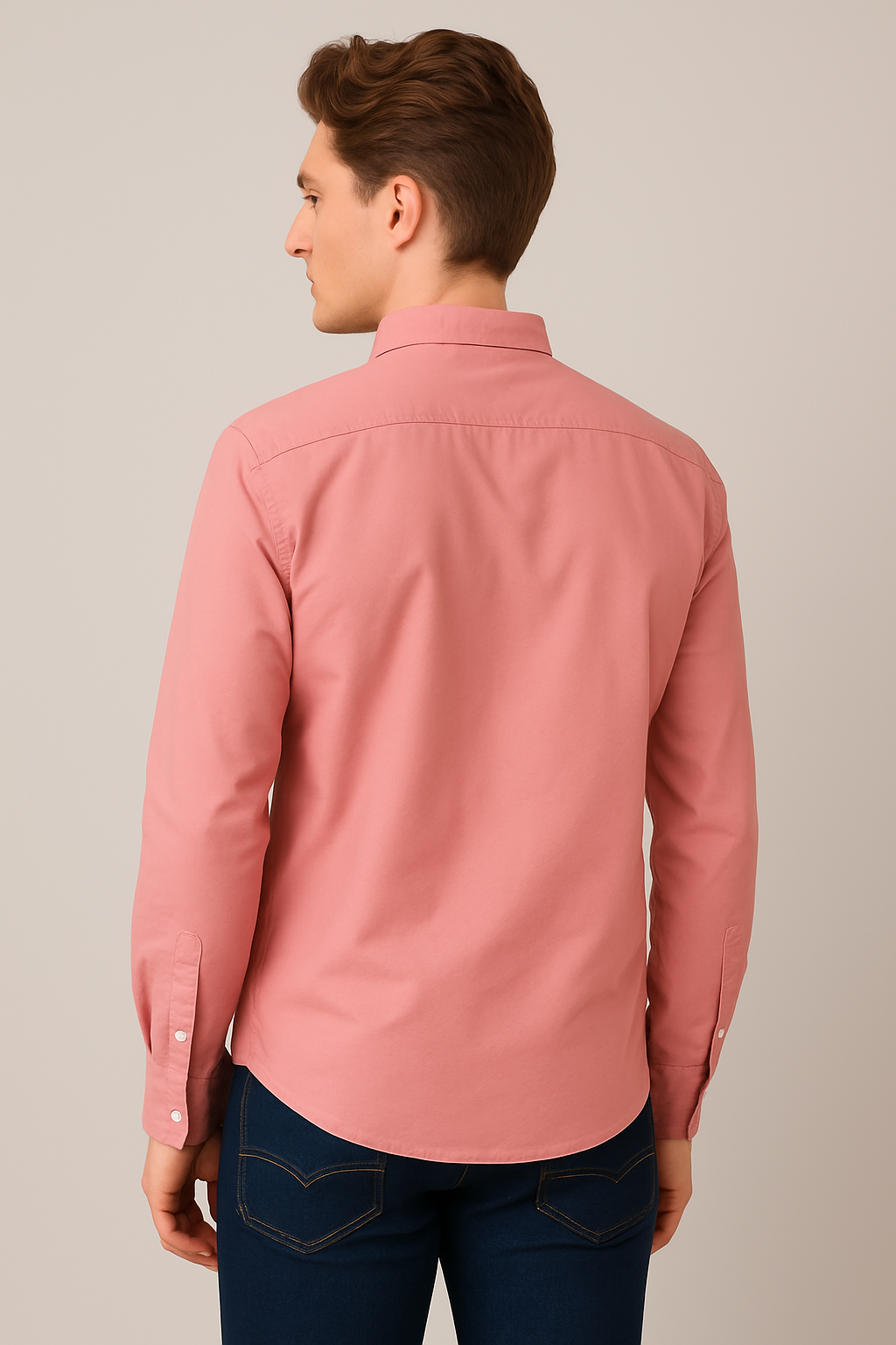 Men’s Pink Poplin 60s Long-Sleeve Shirt