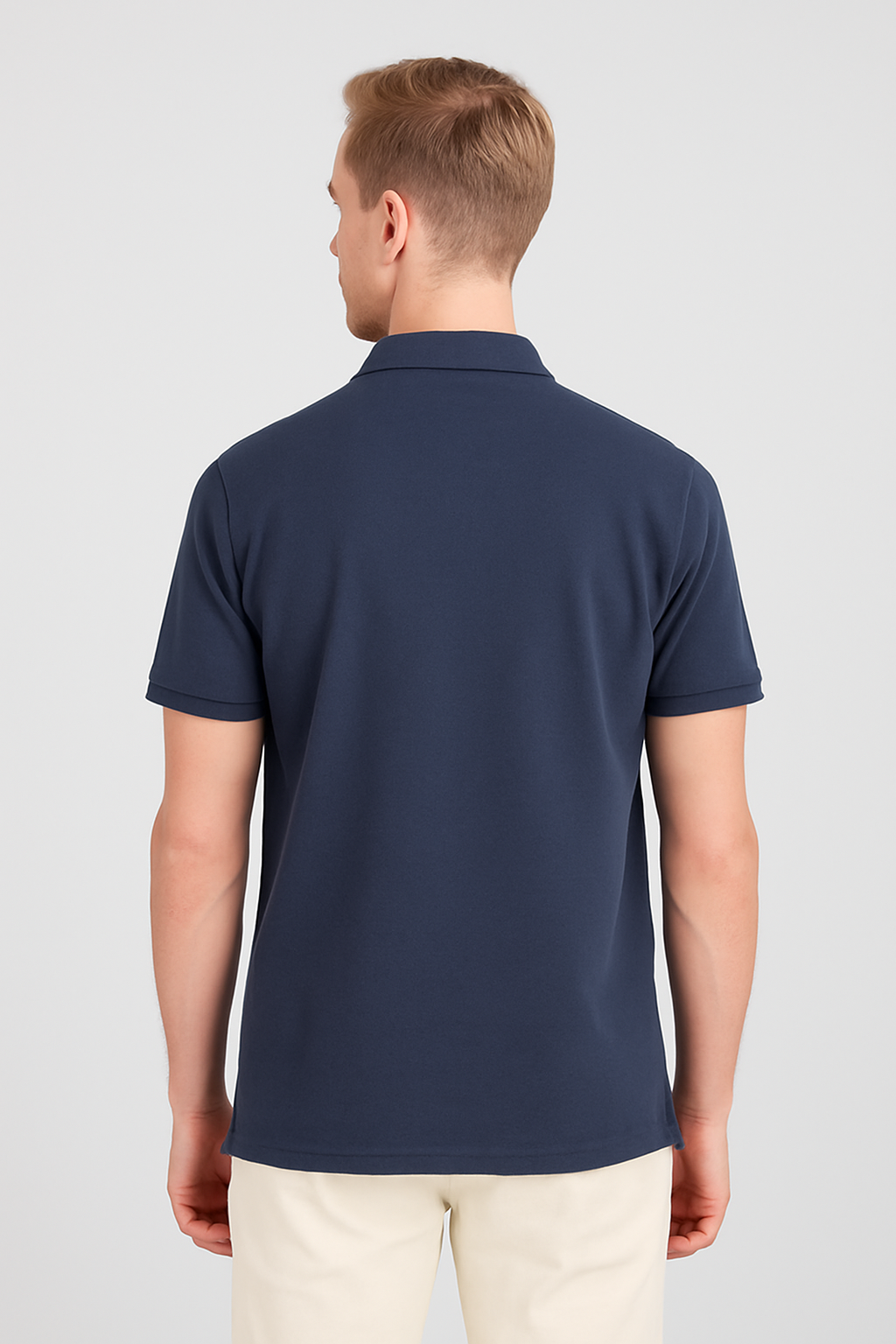 Men’s Navy Blue Cotton Polo T-Shirt