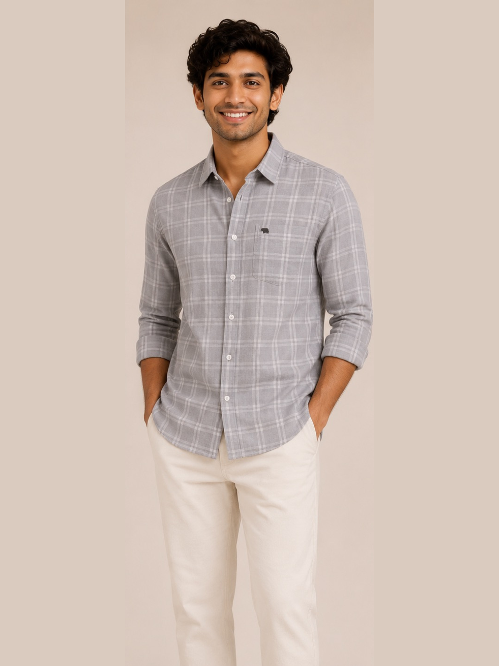 Mist Grey Check Shirt