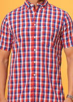 Men’s Multi-Color Check Cotton Poplin Shirt