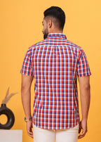 Men’s Multi-Color Check Cotton Poplin Shirt