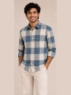 Classic Blue Oversized Check Shirt