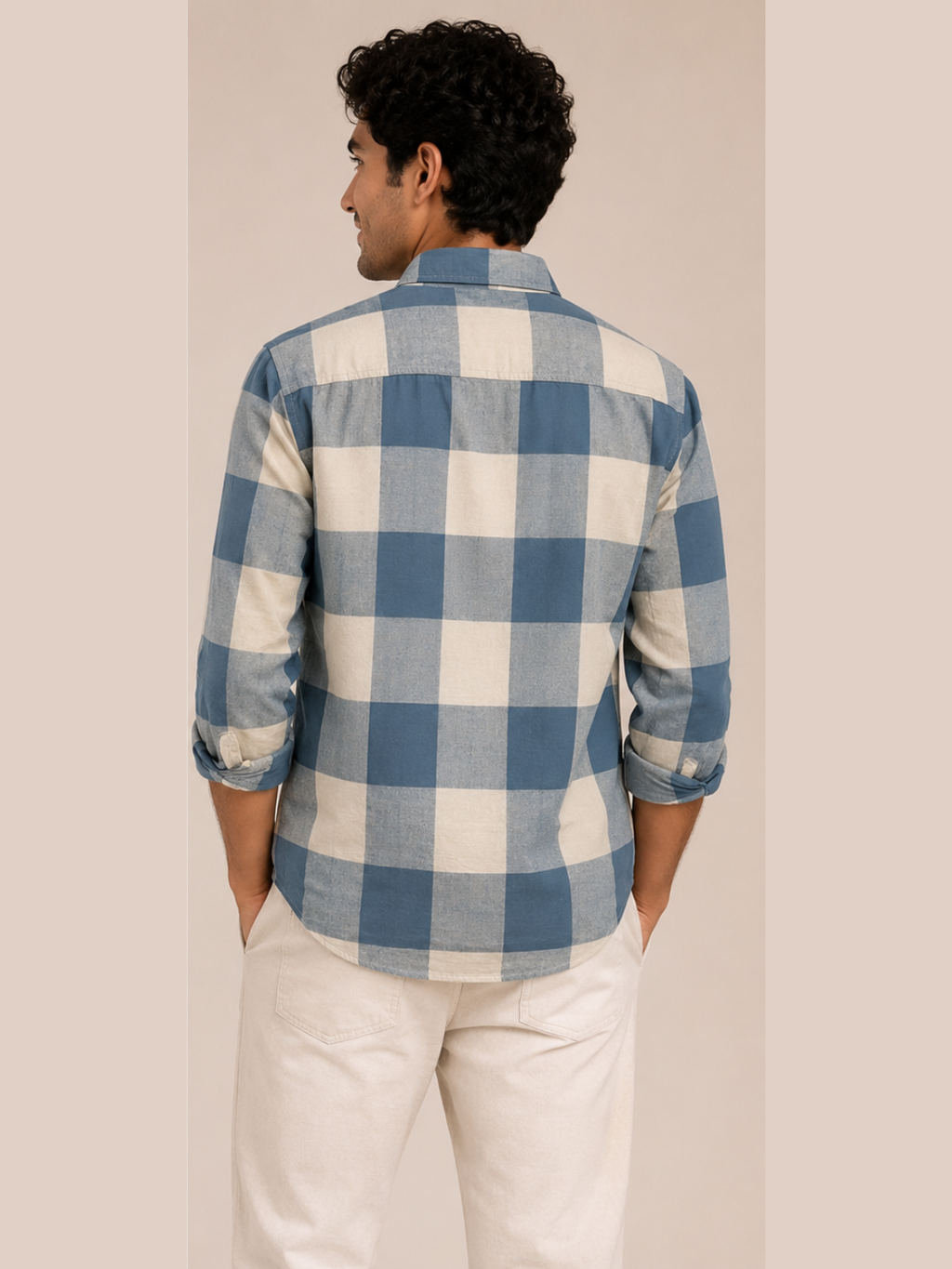 Classic Blue Oversized Check Shirt