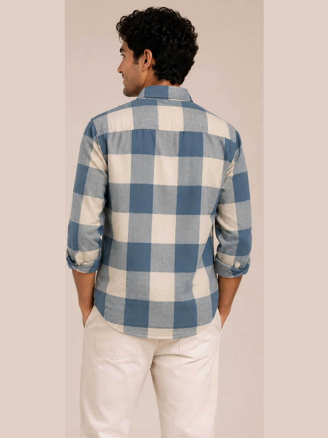 Classic Blue Oversized Check Shirt