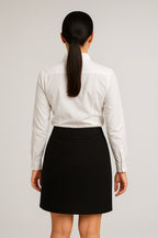 Women’s Black Cotton Schiffli Skirt with Adda Work